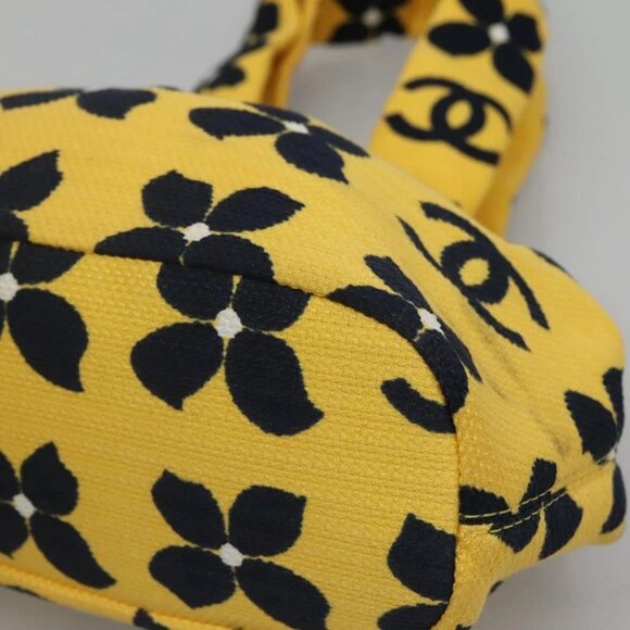 CHANEL Hand Bag Canvas Yellow CC - Picture 7 of 15